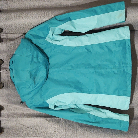 Gerry turquoise color block lined ski jacket shell with detachable hood - XS - Picture 6 of 9